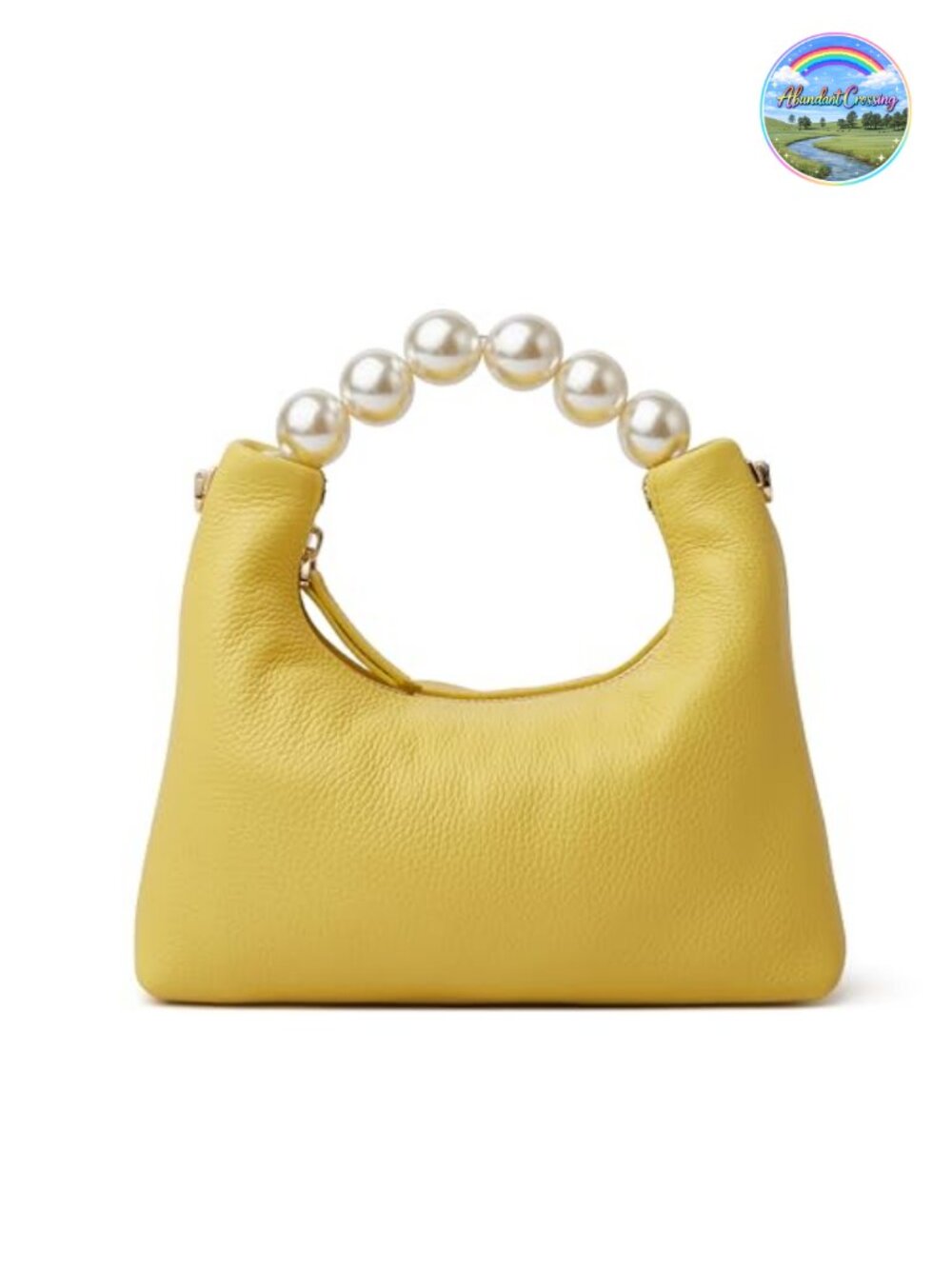 Genuine Leather Top Handle Clutch Purse Women Designer Pearl Tote